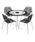 TS-04-Glass with Sparkle Chairs TS-04 Glass Dining Table with Sparkle Chairs